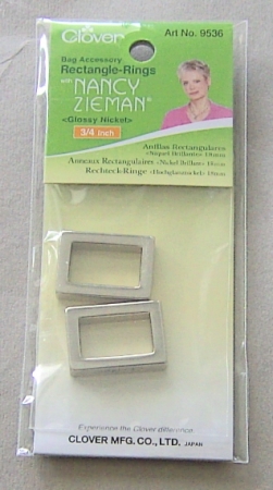 Clover Nancy Zieman Rechteck-Ringe 18 mm Hochglanznickel