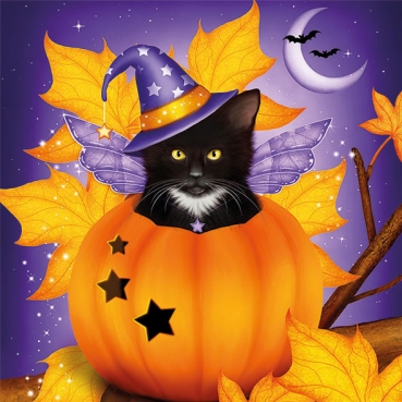 Ambiente Lunch Serviette 33 x 33 cm pro Stück Halloween Cat