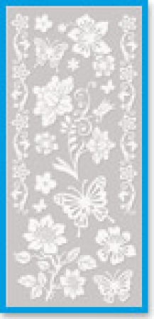 Reddy Cards Rubbel-Transfer Blumen & Schmetterlinge 1, weiss