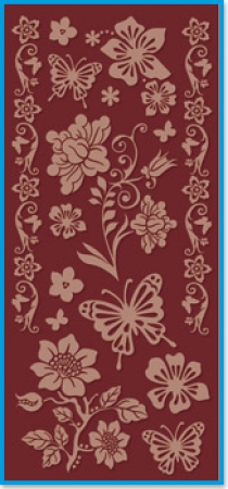 Reddy Cards Rubbel-Transfer Blumen & Schmetterlinge 1, bordeaux