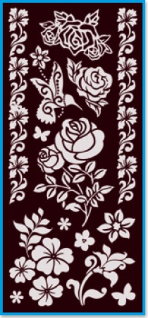 Reddy Cards Rubbel-Transfer Blumen & Schmetterlinge 3, schwarz
