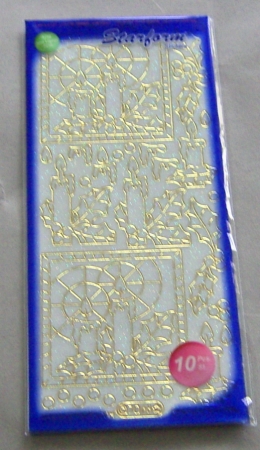 LeSuh Stickerbogen 10 x 23 cm Transparent Kerzen Glitter Gold