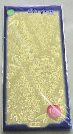 Le Suh Stickerbogen 10 x 23 cm Weihnachtsbaum gold
