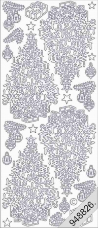 Preview: Le Suh Stickerbogen 10 x 23 cm Weihnachtsbaum gold