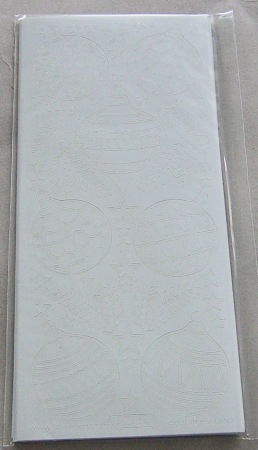 Le Suh Stickerbogen 10 x 23 cm Weihnachtskugeln weiss