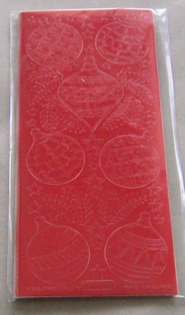 Le Suh Stickerbogen 10 x 23 cm Weihnachtskugeln rot