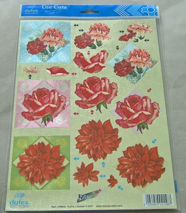 Reddy Cards Dufex 3 D Stanzbogen Große Blüten