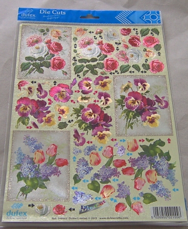 Reddy Cards Dufex 3 D Stanzbogen Rosen und Tulpen