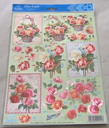 Reddy Cards Dufex 3 D Stanzbogen Rosenbouquets