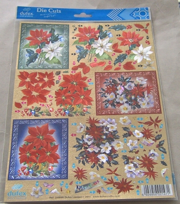 Reddy Cards Dufex 3 D Stanzbogen Weihnachtsblumen
