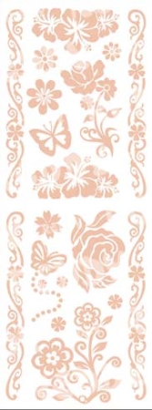 Reddy Cards Rubbel  Glitter-Transfer Blumen und Schmetterlinge 2, rosa