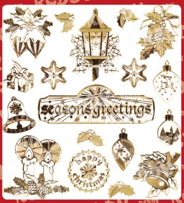 Stickerbogen Jumbo-Grösse transparent silber Weihnachten