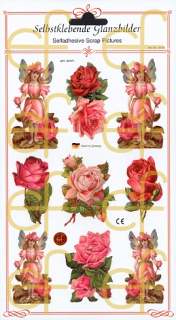 Selbstklebende Glanzbilder Elfen und Blumen