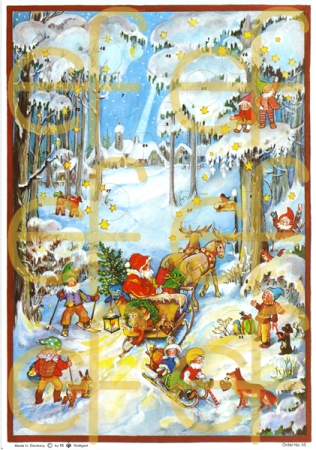 Adventskalender "Dorf mit Brunnen"