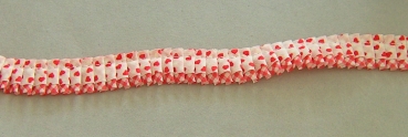 Rüsche-Vichy-Herzen 20 mm je Meter rot creme