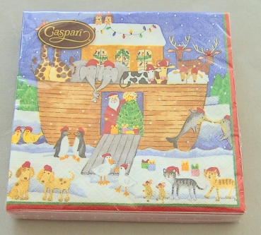 Caspari Lunch Serviette pro Stück Santa's Ark