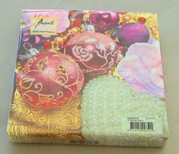 Ambiente Lunch Serviette 33 x 33 cm pro Stück Christmas Pearls