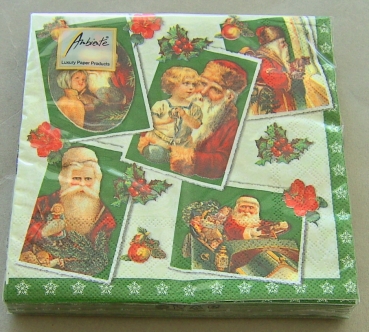 Ambiente Lunch Serviette 33 x 33 cm pro Stück Classic Santa Green