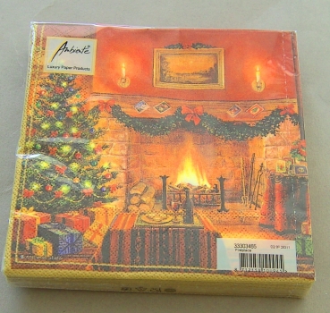 Ambiente Lunch Serviette 33 x 33 cm pro Stück Fireplace