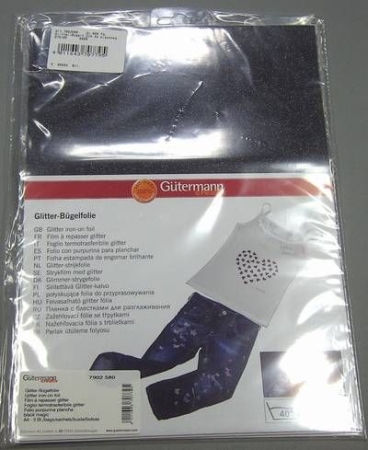 Gütermann Glitter Bügelfolie black magic