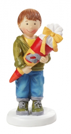 Hobbyfun Dekoteil Junge mit Schultüte 8,5 cm
