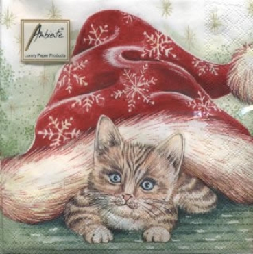 Ambiente Lunch Serviette 33 x 33 cm pro Stück Christmas Kitten