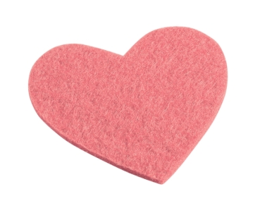 Hobbyfun Filz-Herz 5,5 x 6 cm Beutel mit 4 Stück rosa