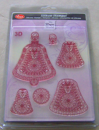 VIVA Decor Transparente 3D Silikon-Stempel "3D Weihnachtskugel Glocke"