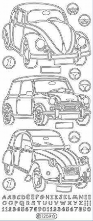 Preview: Le Suh Stickerbogen 10 x 23 cm Fahrzeug Autos gold