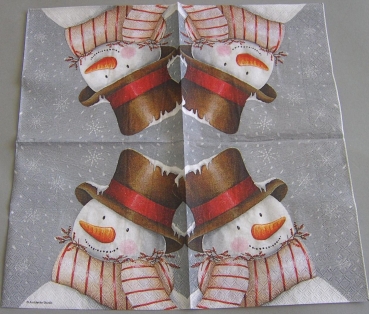 Ambiente Lunch Serviette 33 x 33 cm pro Stück Smiling Snowman