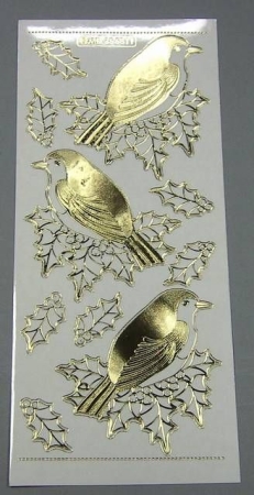 MD Sticker transparent gold Rotkehlchen