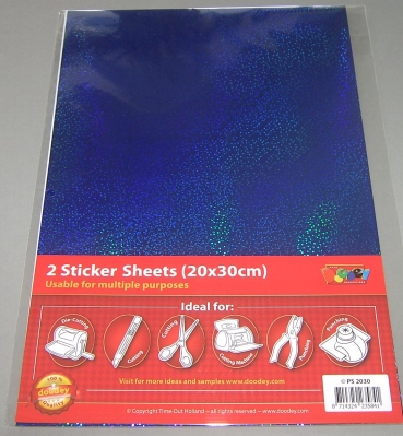 Stickersheet 20 x 30 cm Farbe blau hologramm
