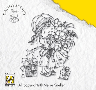 Clear Stamp Nellie's Choice Dawn with Flowers