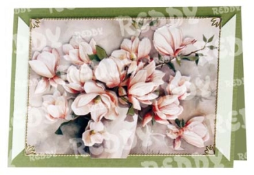 Preview: 3D Stanzbogen Blumen, Lilien und Magnolien