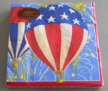 Caspari Lunch Serviette 4th of July Balloons pro Stück