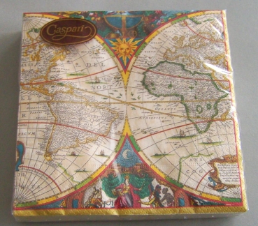 Caspari Lunch Serviette World Map pro Stück