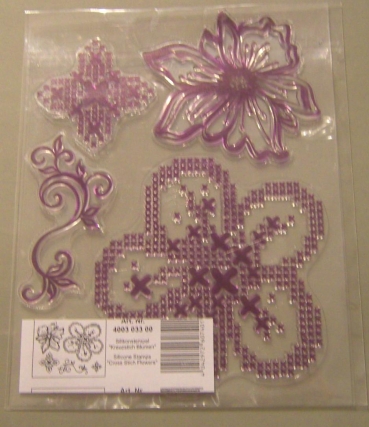 VIVA Decor Transparente Silikon-Stempel Kreuzstich Blumen