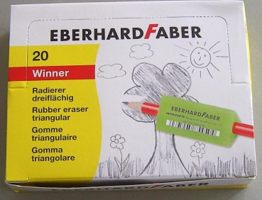 Preview: Eberhard Faber Radierer dreiflächig grün
