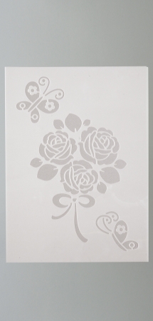 Efco Stencil Rosen mit Schmetterlingen 3 teilig DIN A4