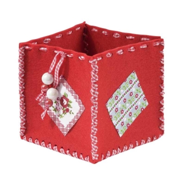 Filzrohling ohne Accessoires für Deko-Box hellgrau meliert 9 x 9 cm