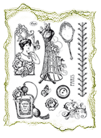 VIVA Decor Transparente Silikon-Stempel "Paris Couture"
