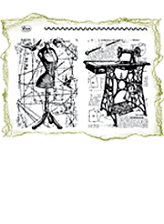 VIVA Decor Transparente Silikon-Stempel "Hintergrund Schneiderei"