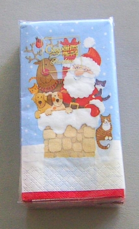 CASPARI Papier Taschentuch pro Päckchen Santa and Pets