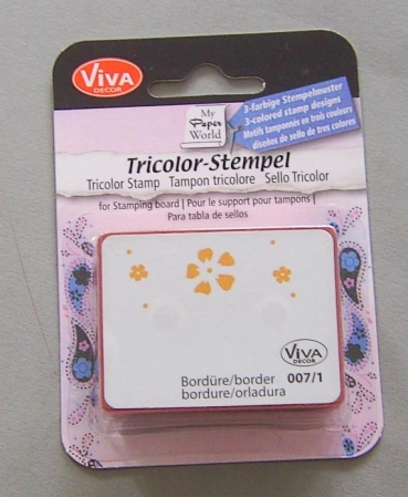 VIVA Decor Tricolor Stempel Blumen Bordüre