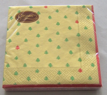 Caspari Lunch Serviette pro Stück Tiny Trees Gold
