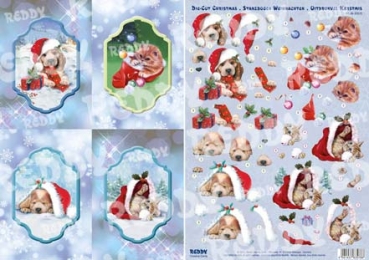 Reddy 3D Stanzbogen-Set Weihnachten 2013 Hunde und Katzen