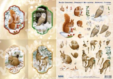 Reddy 3D Stanzbogen-Set Weihnachten 2013 Waldtiere im Winter