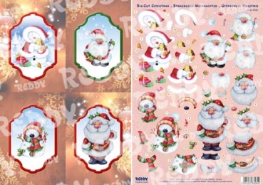 Reddy 3D Stanzbogen-Set Weihnachten 2013 Lustige Weihnachtsmänner
