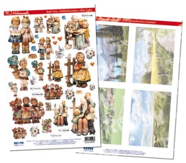Reddy Cards Rubbel-Transfers und Hintergrundbogen M.I. Hummel Alles Liebe
