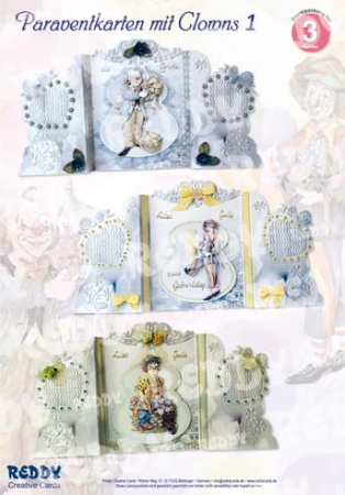 Paraventkarten mit Clowns 1